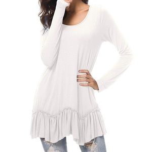 Women's Casual T-Shirt Solid Long Sleeve Tunic Top